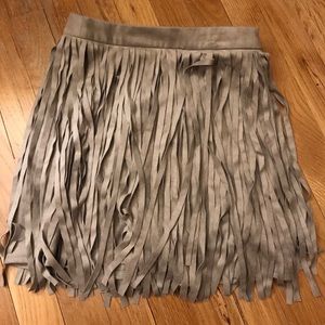 Suede Grey Fringe Skirt *NEVER WORN*